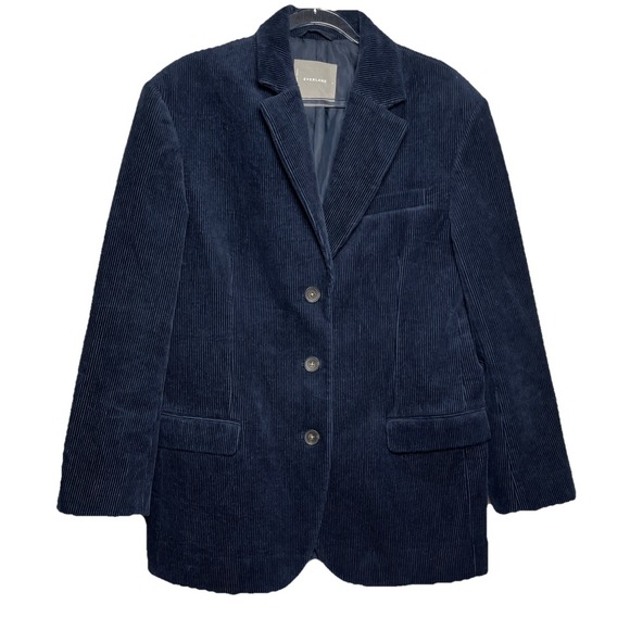 Everlane Jackets & Blazers - Everlane Womens Size 8 Navy Corduroy 80s Blazer Jacket Oversized Career